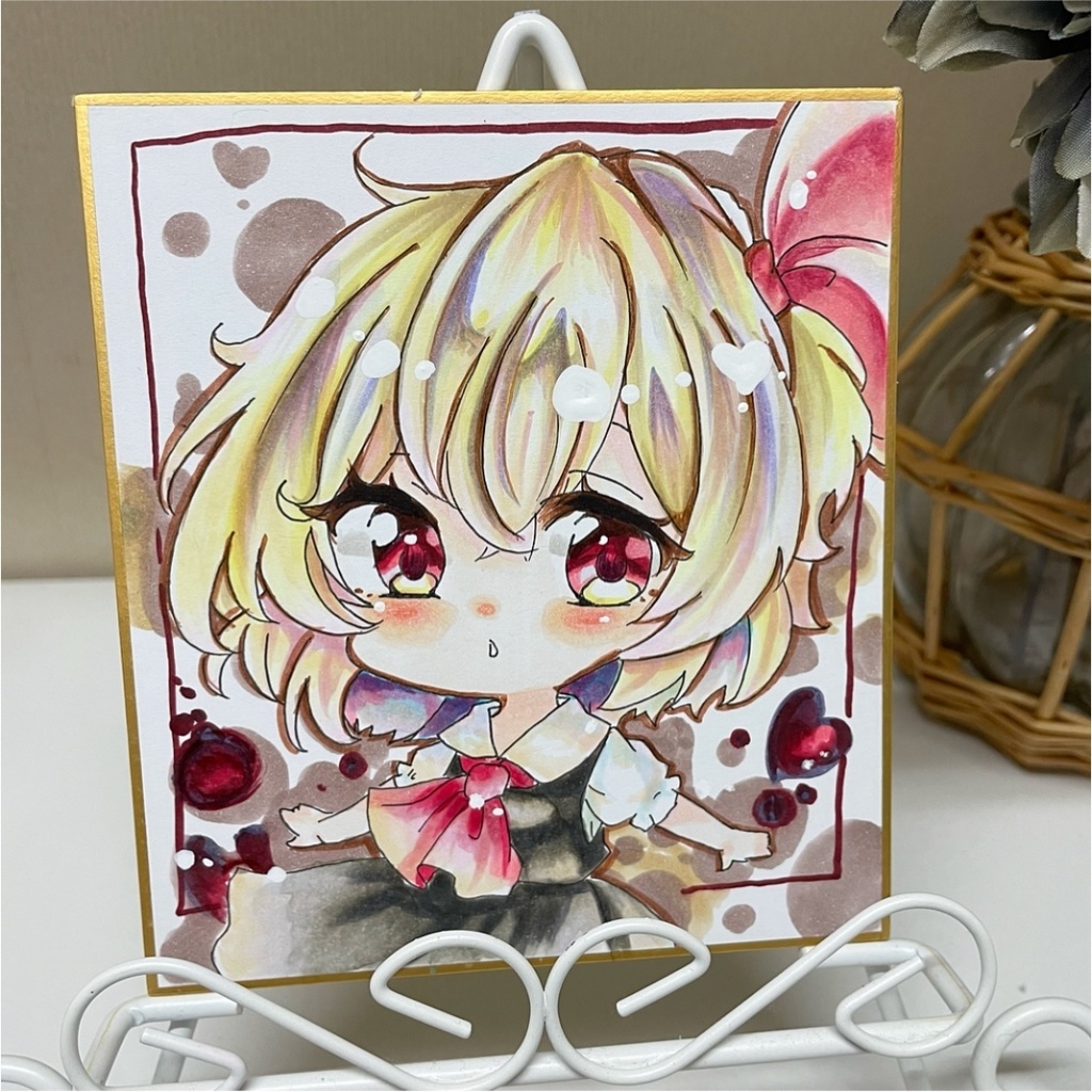 ルーミア デフォルメ イラスト ミニ色紙 原画