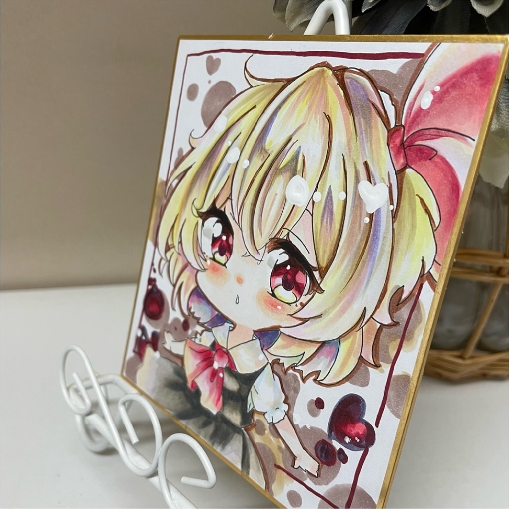 ルーミア デフォルメ イラスト ミニ色紙 原画