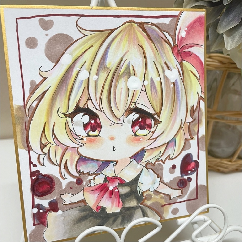 ルーミア デフォルメ イラスト ミニ色紙 原画