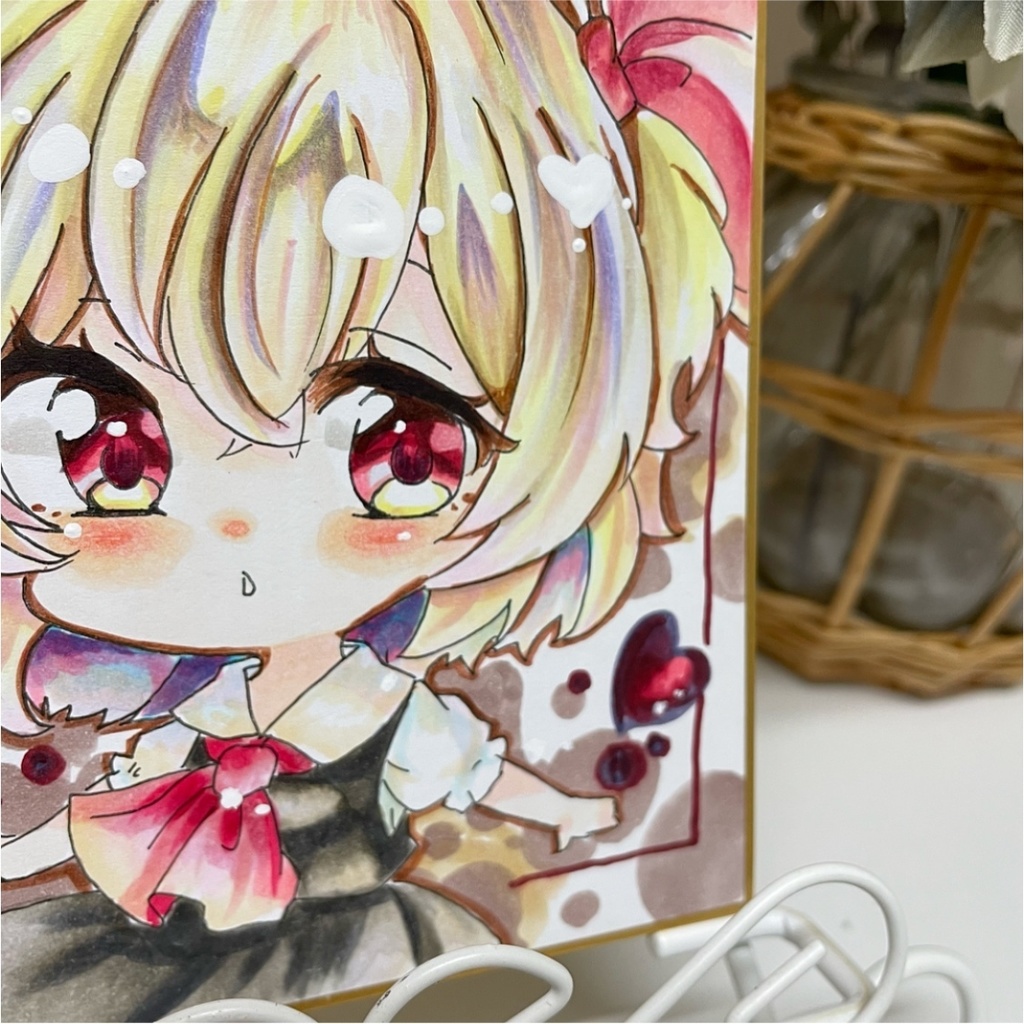 ルーミア デフォルメ イラスト ミニ色紙 原画