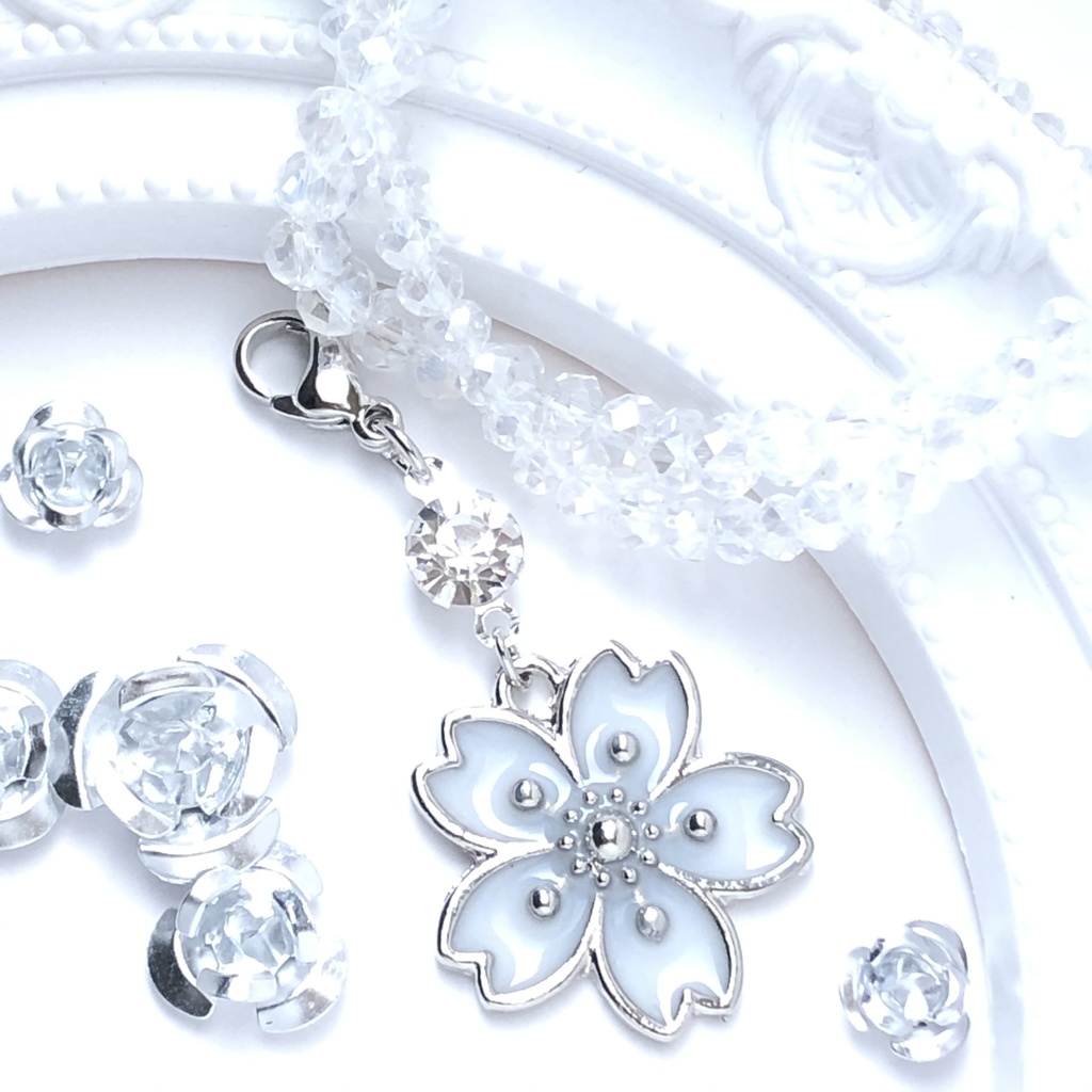 【全8色】硝子と桜マスクチャーム