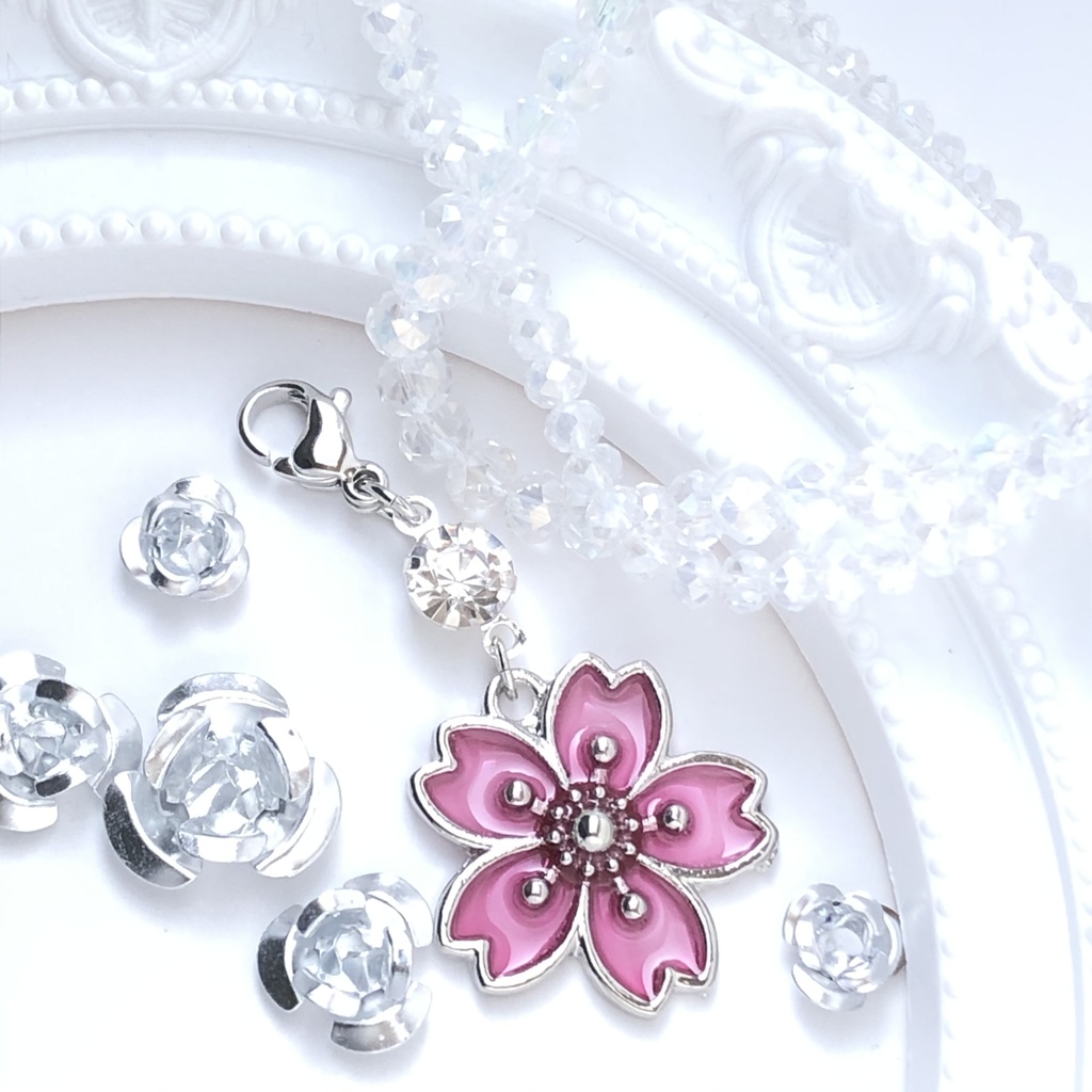 【全8色】硝子と桜マスクチャーム