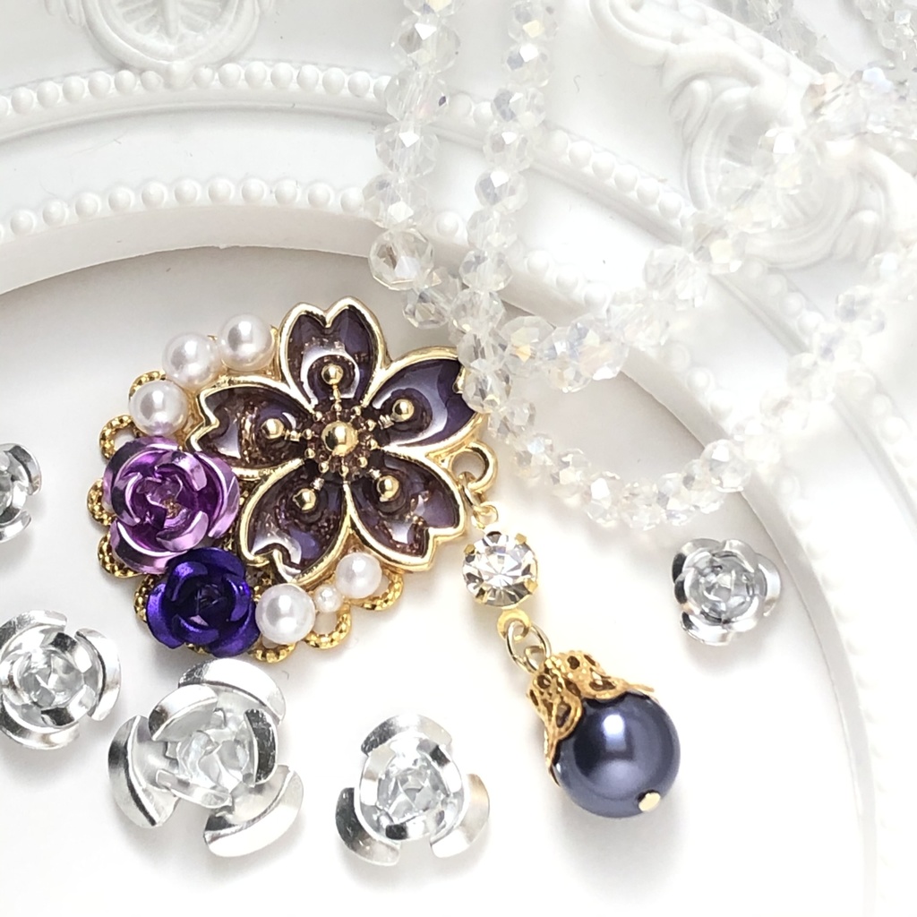 恋い焦がれた桜の紫ポニーフック