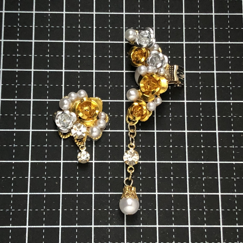 恋い焦がれた薔薇の黄色イヤーカフイヤリング