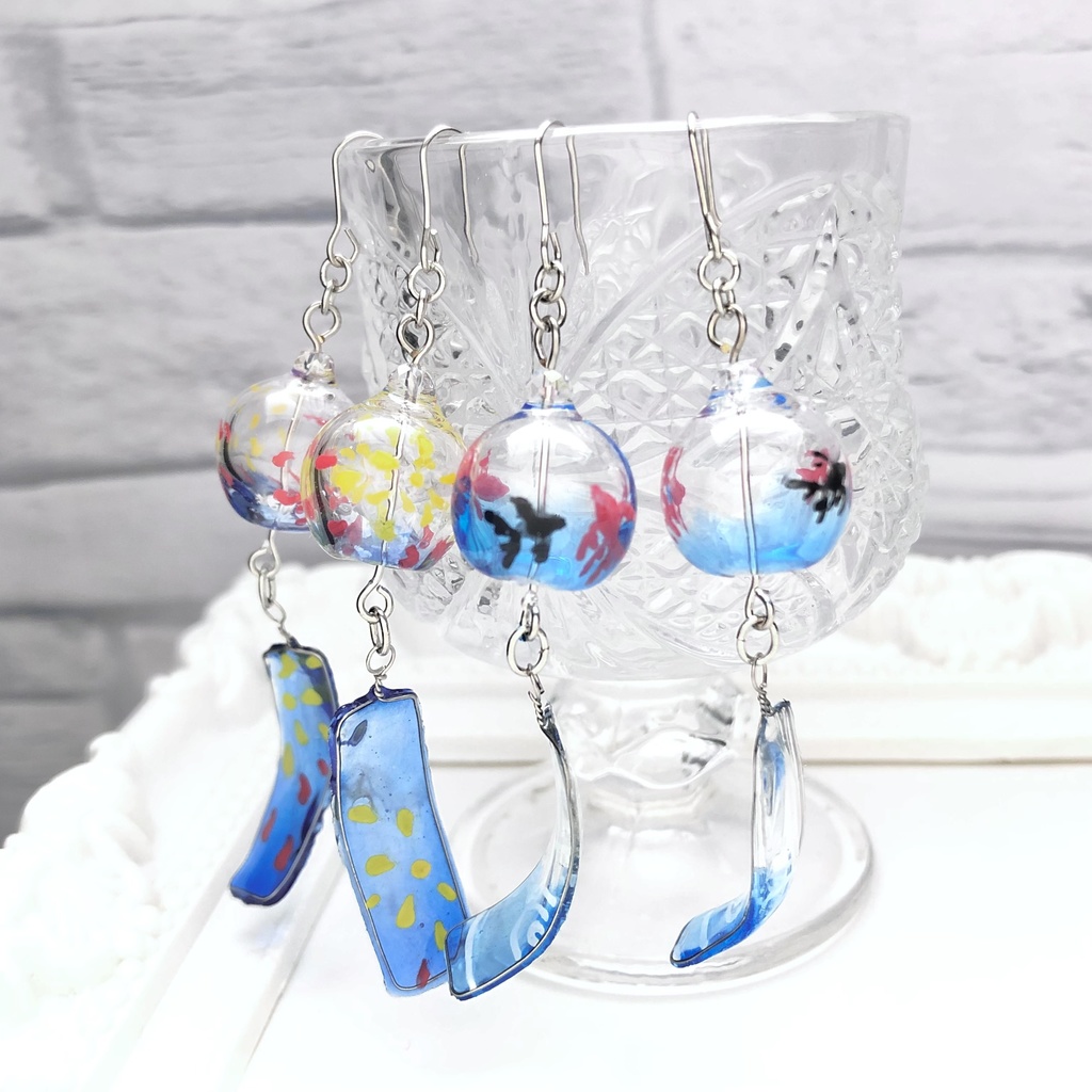 花火の風鈴ピアス