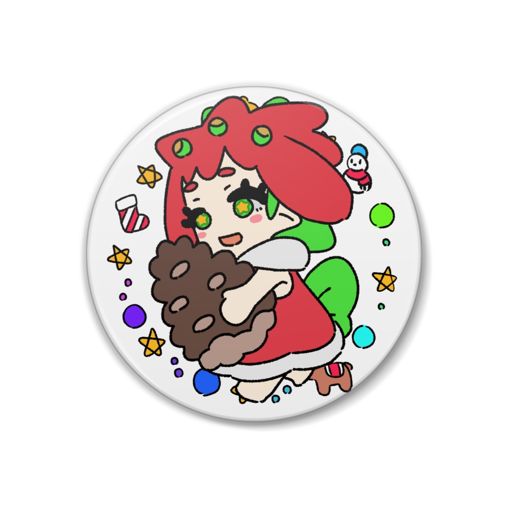 缶バッジ38mm - ポインセチア01