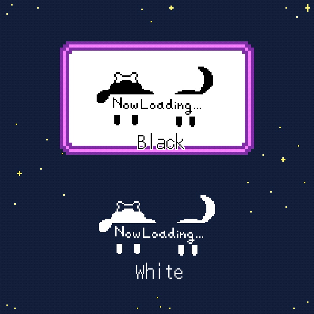 【配信素材】ローディング素材 イヌver 12色セット/無料版あり(白&黒)【ドット絵】