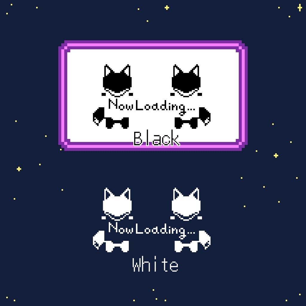 【配信素材】ローディング素材 キツネver 12色セット/無料版あり(白&黒)【ドット絵】