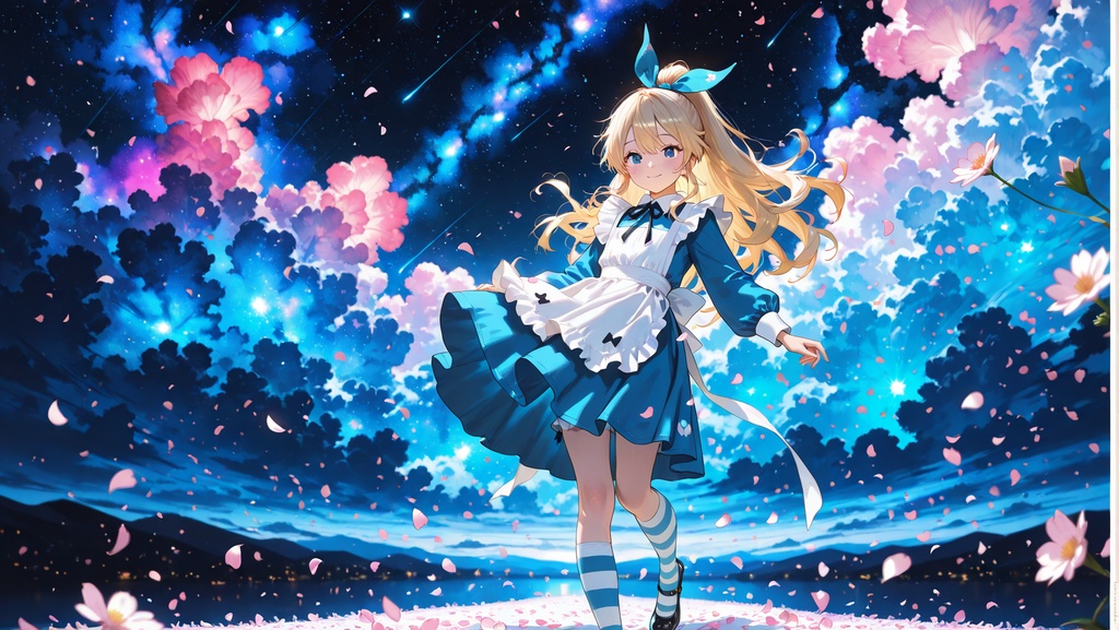 宇宙（空）から舞い降りたアリス　ポニテ　64枚セットPC壁紙にも使えます