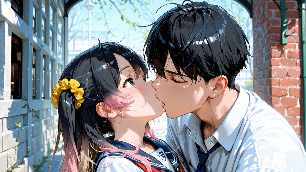 禁断のキス校門のワンシーン　53枚セット