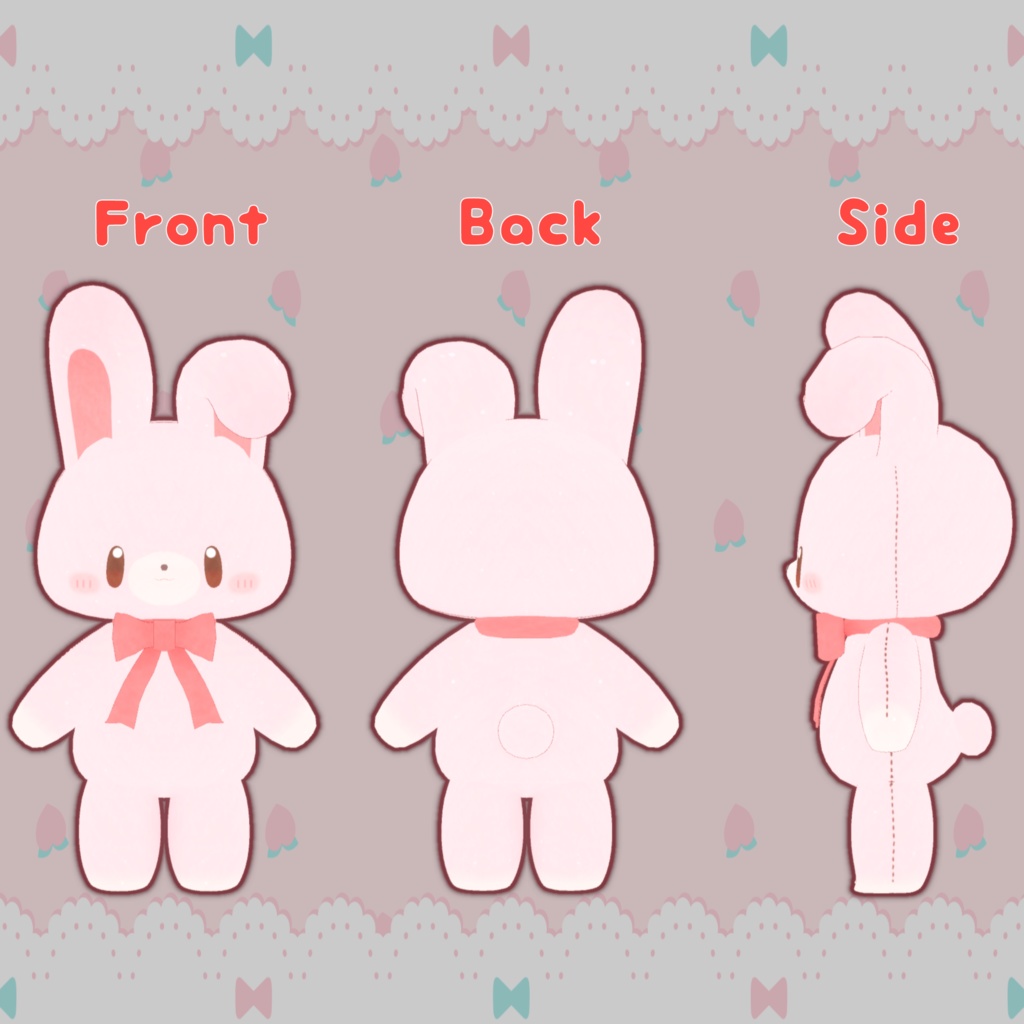 【無料VRCアバター】ぬいぐるみのふわころ隊 - もも【Quest,FallBack対応】