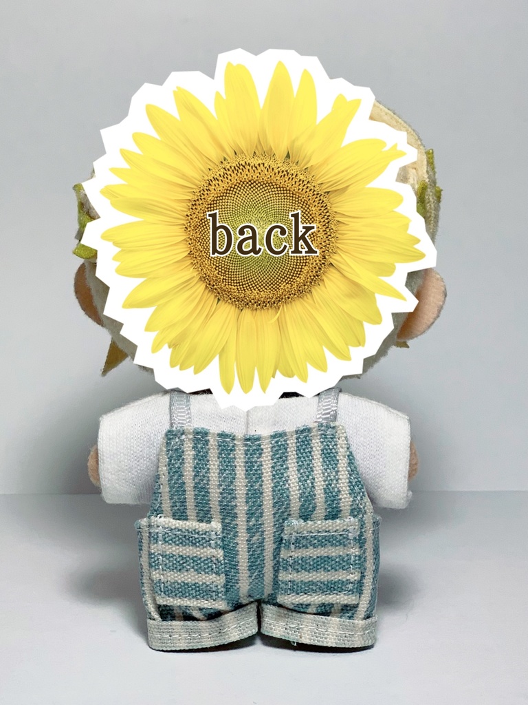 【10cmぬいサイズ】サロペットセット(ヒッコリー×サックス)