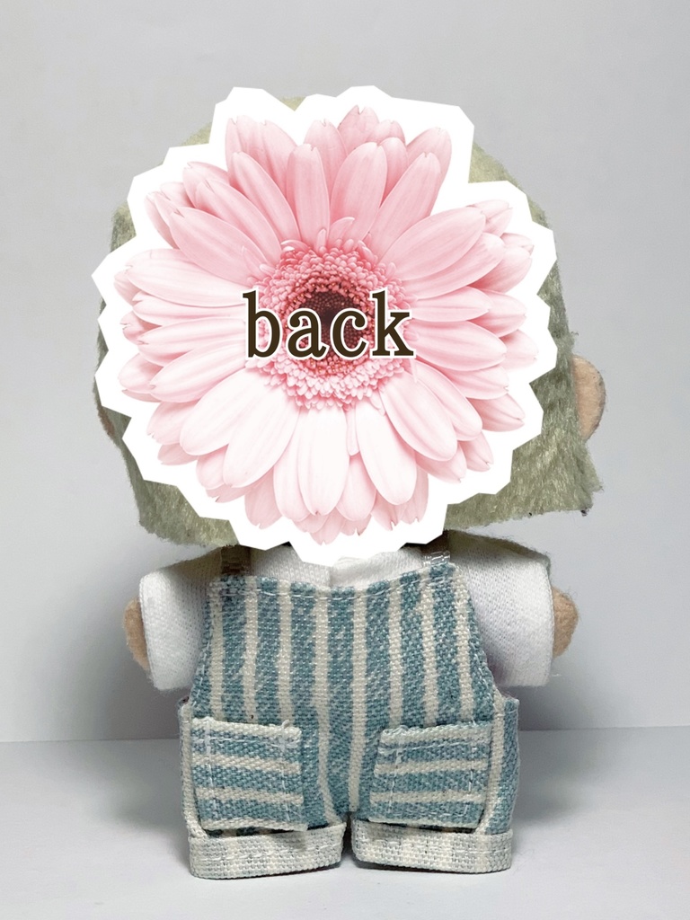 【10cmぬいサイズ】サロペットセット(ヒッコリー×サックス)