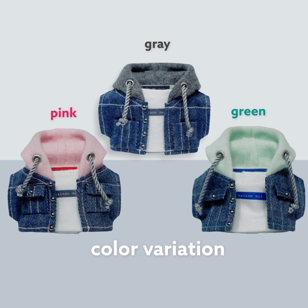 【10cmぬいサイズ】デニムジャケット&Tシャツ セット