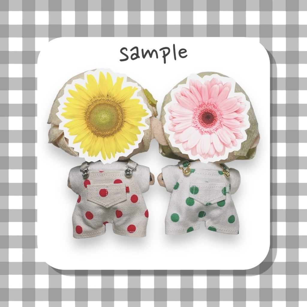 【10cmぬいサイズ】デニム&ドット サロペット