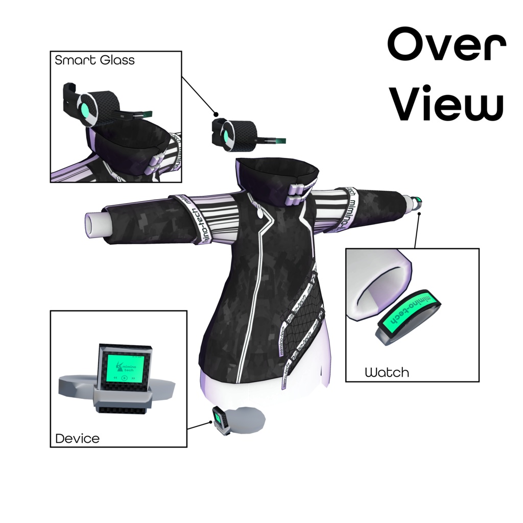 mimino-tech v1.01【みみのちゃん向け着せ替えモデル】