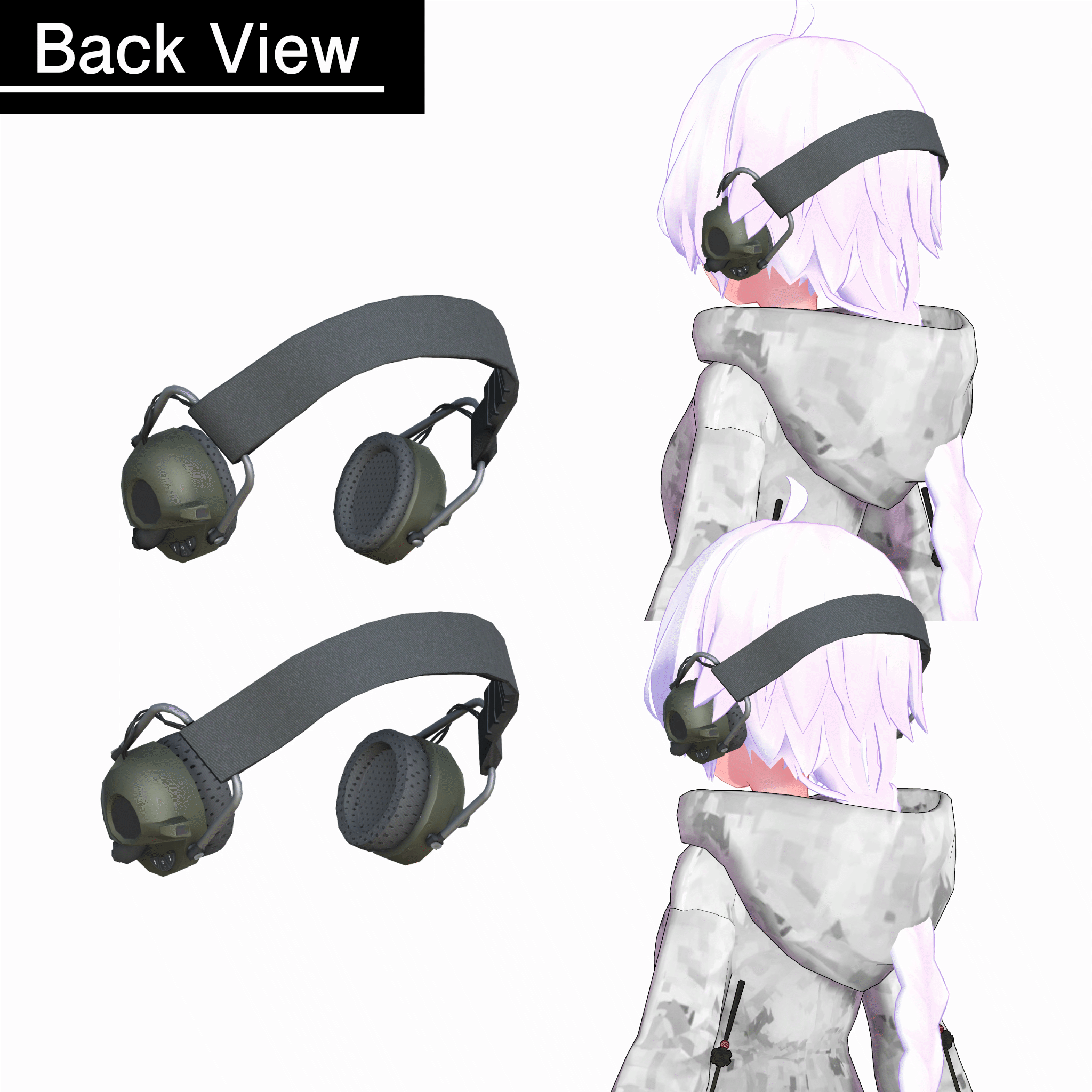 【SALE】AL Tactical Headset : RearBandType【VRアバター向け】 - RyGrK WebShop - BOOTH