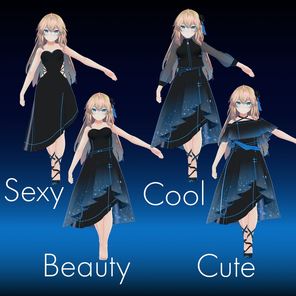 【PB未対応】MoonskyDressV1.11【メリノちゃん向け衣装モデル】