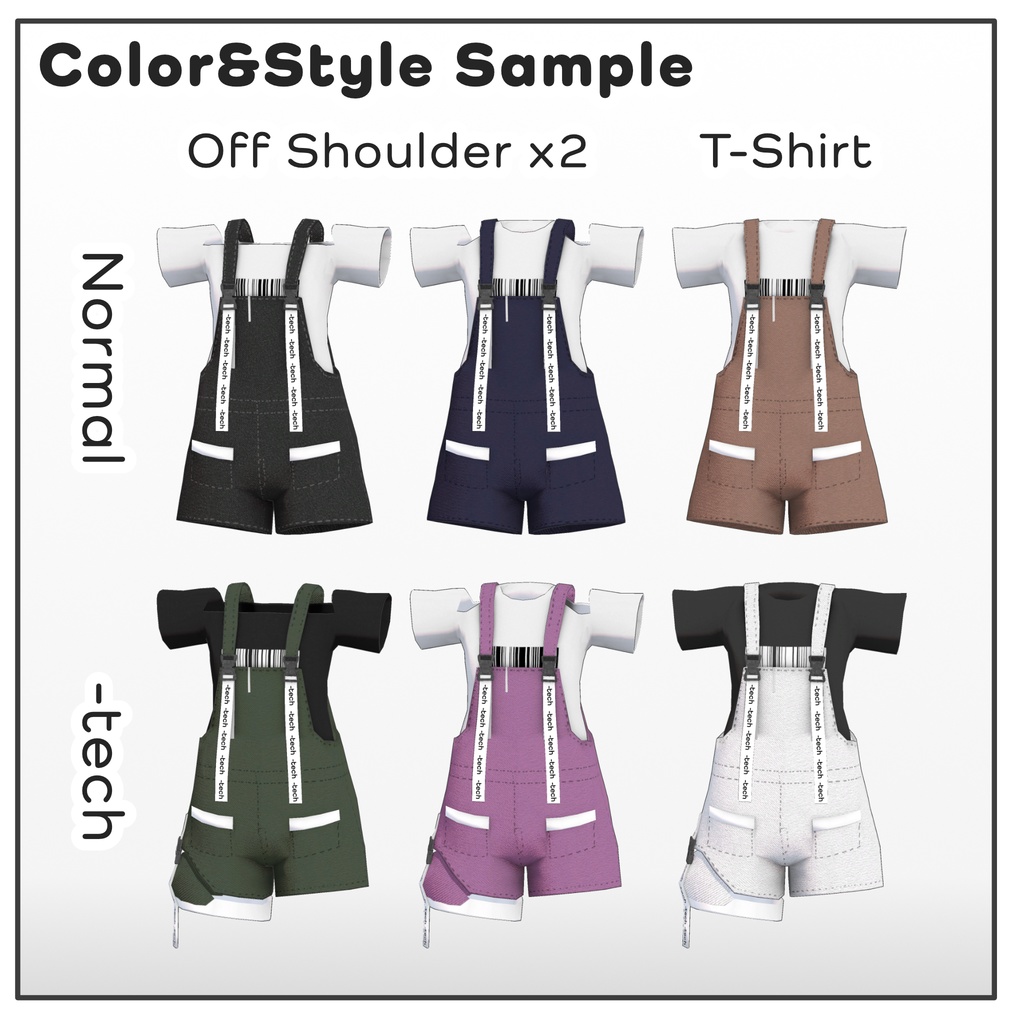 【SALE】【4アバター対応】-tech Short Overall v1.01