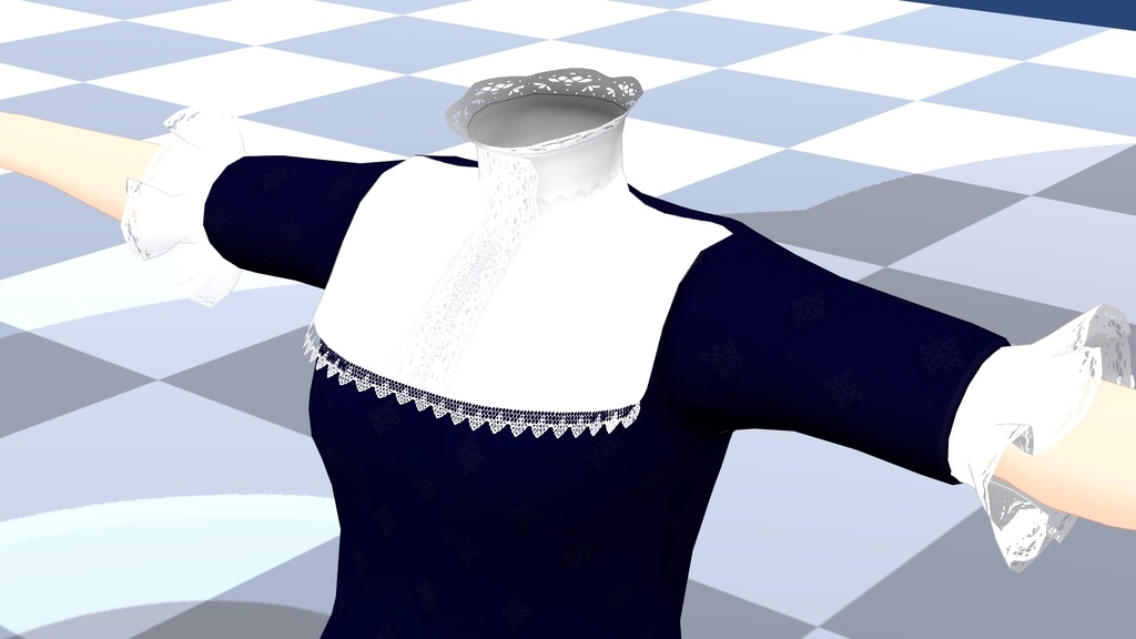 【FBX】女性修道服【着せ替え用モデルデータ】