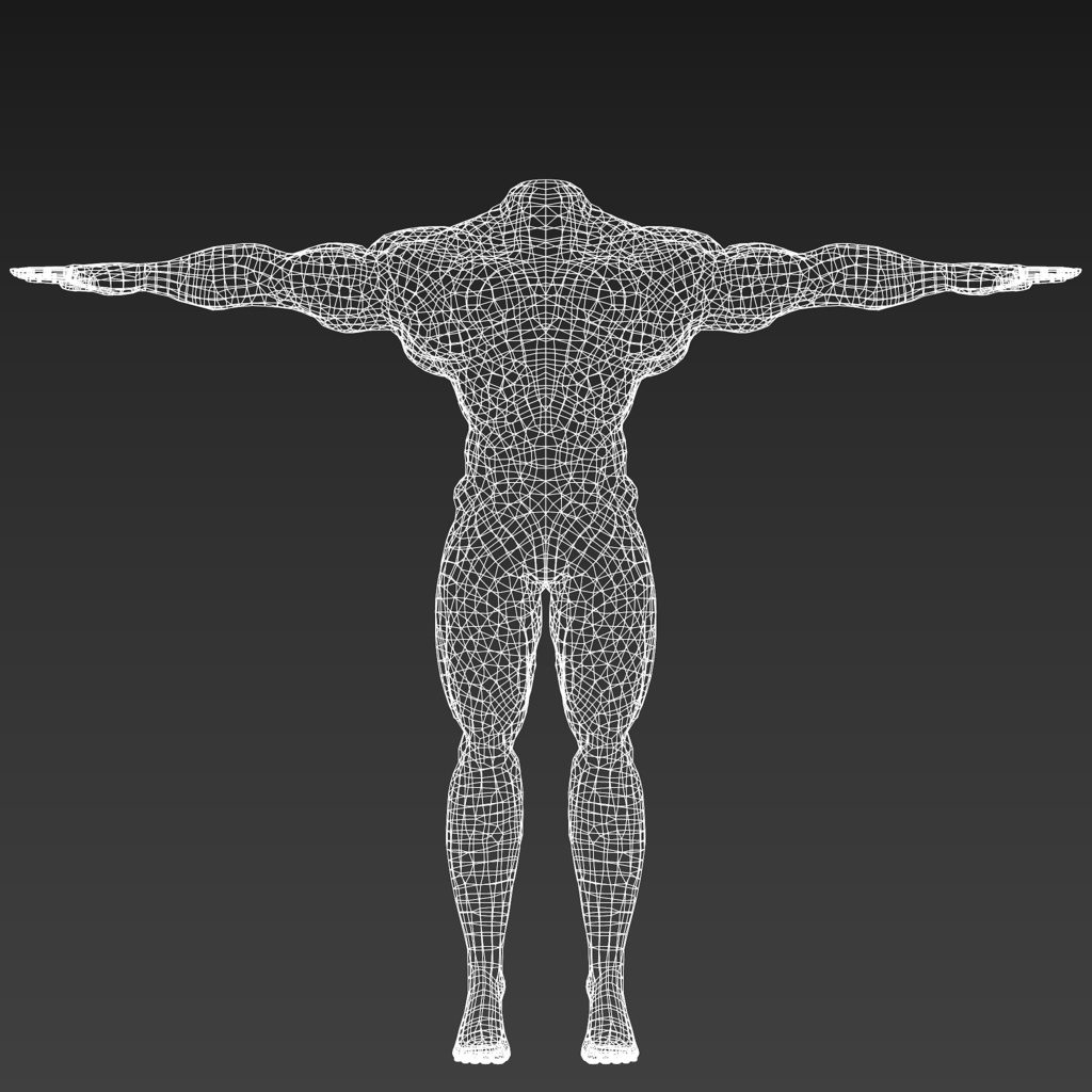 【FBX】筋肉素体+モブハゲ【着せ替え用モデルデータ】