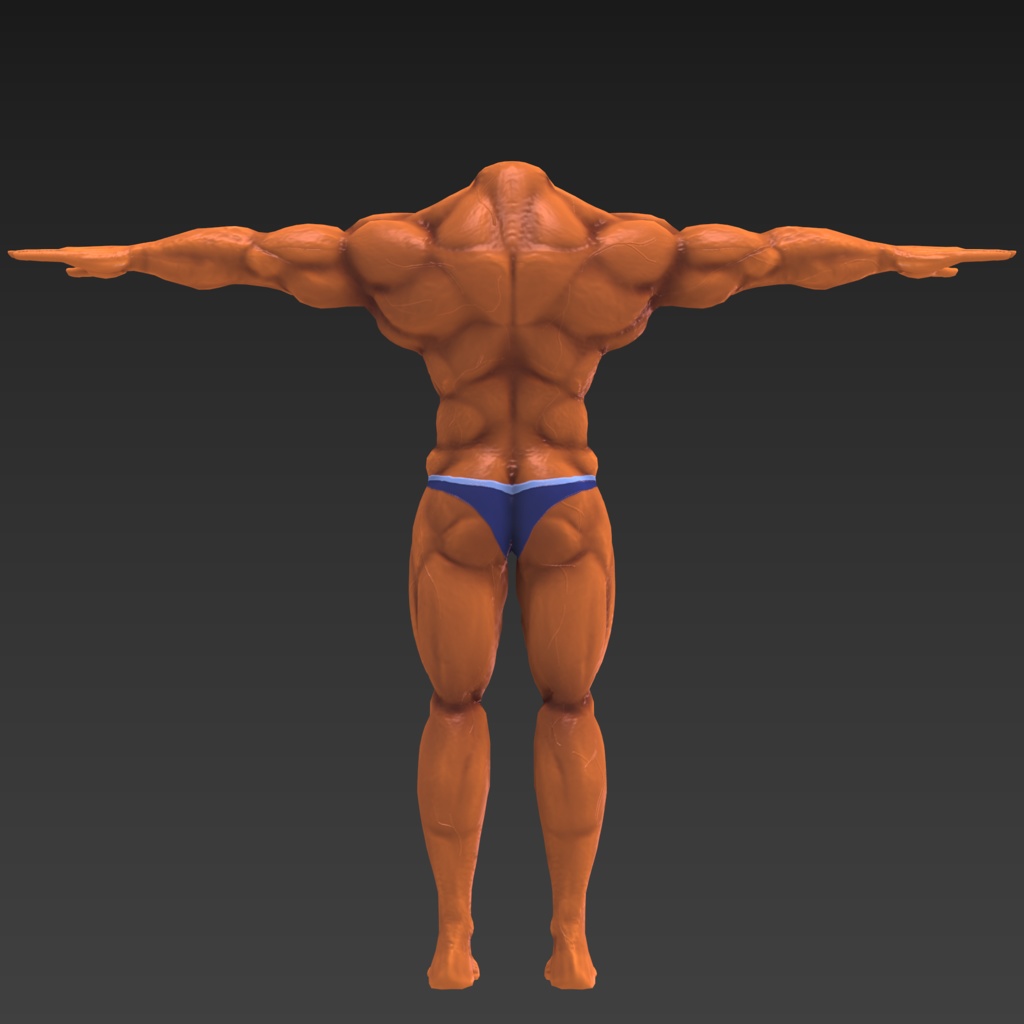 【FBX】筋肉素体+モブハゲ【着せ替え用モデルデータ】