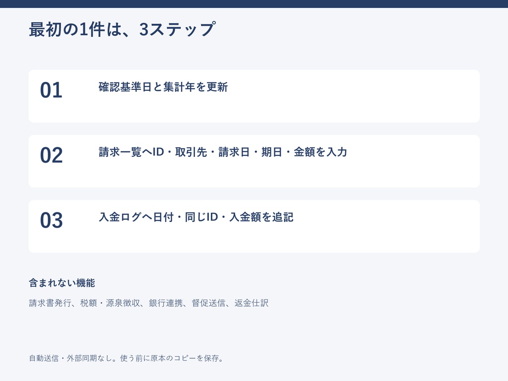 請求・分割入金チェックシート|Excelテンプレート・空版と記入例・PDFガイド付