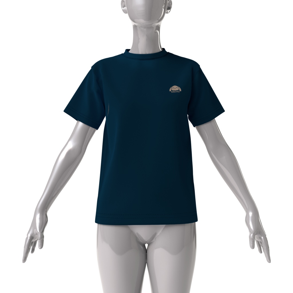 かちょー ワンポイントビッグシルエットTシャツ(紺)