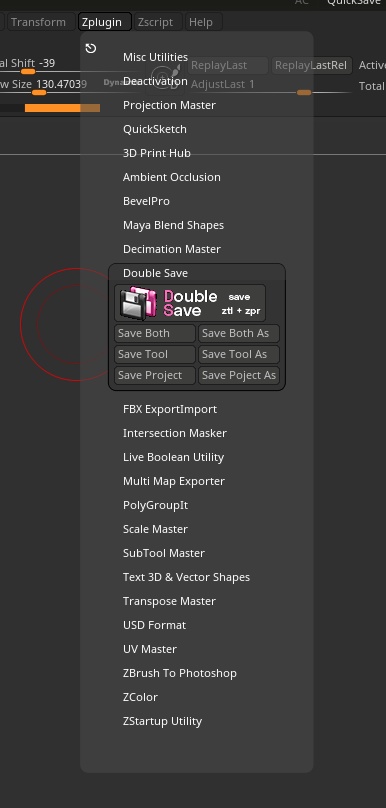 Double Save Zbrush Plugin