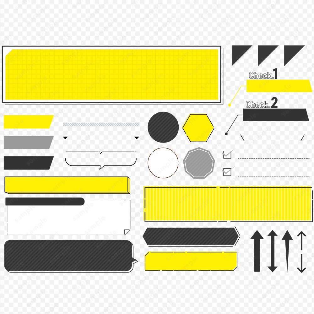 シンプルなデザインあしらいフレームセット 黄色