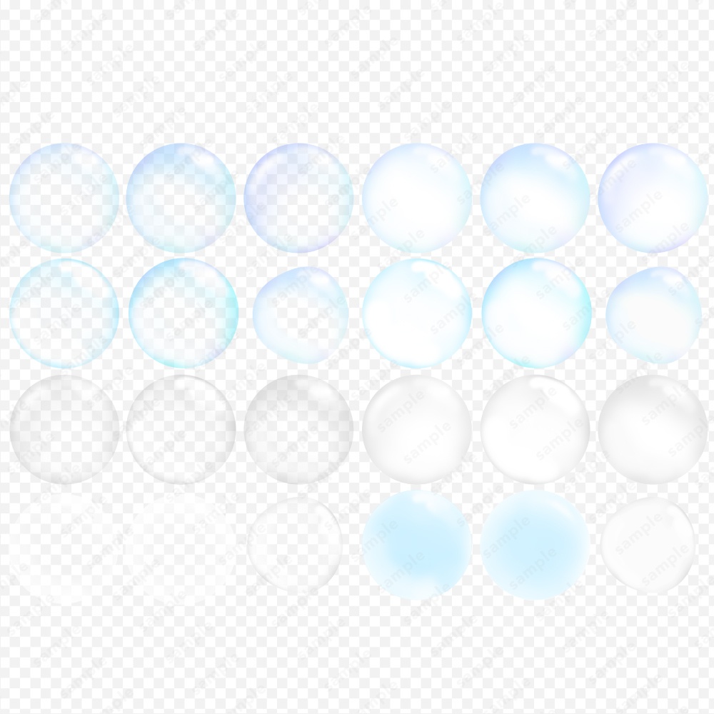 【透過PNG】泡のイラスト 透明 バブル シャボン玉 24種類