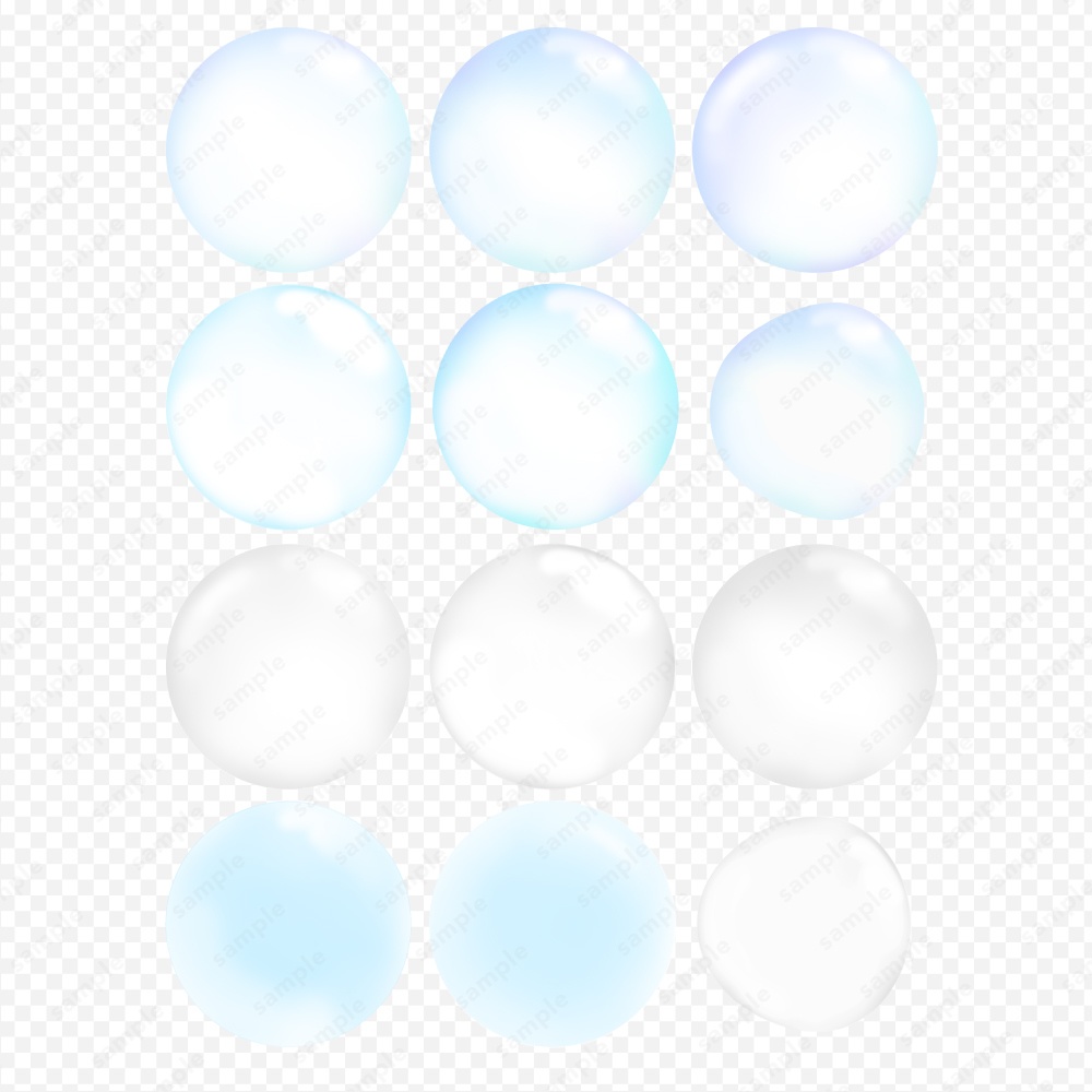 【透過PNG】泡のイラスト 透明 バブル シャボン玉 24種類