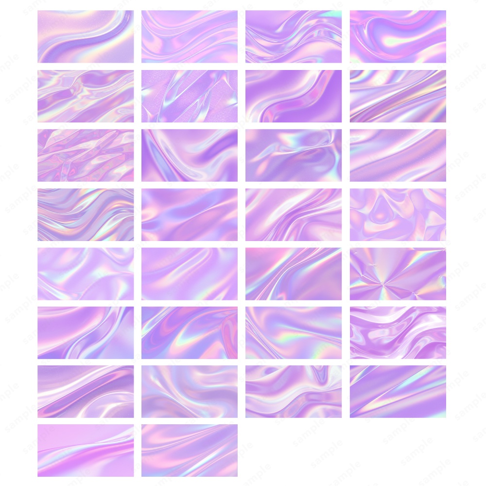 【背景素材】 パープルのホログラムとプリズムのキラキラテクスチャ50枚セット