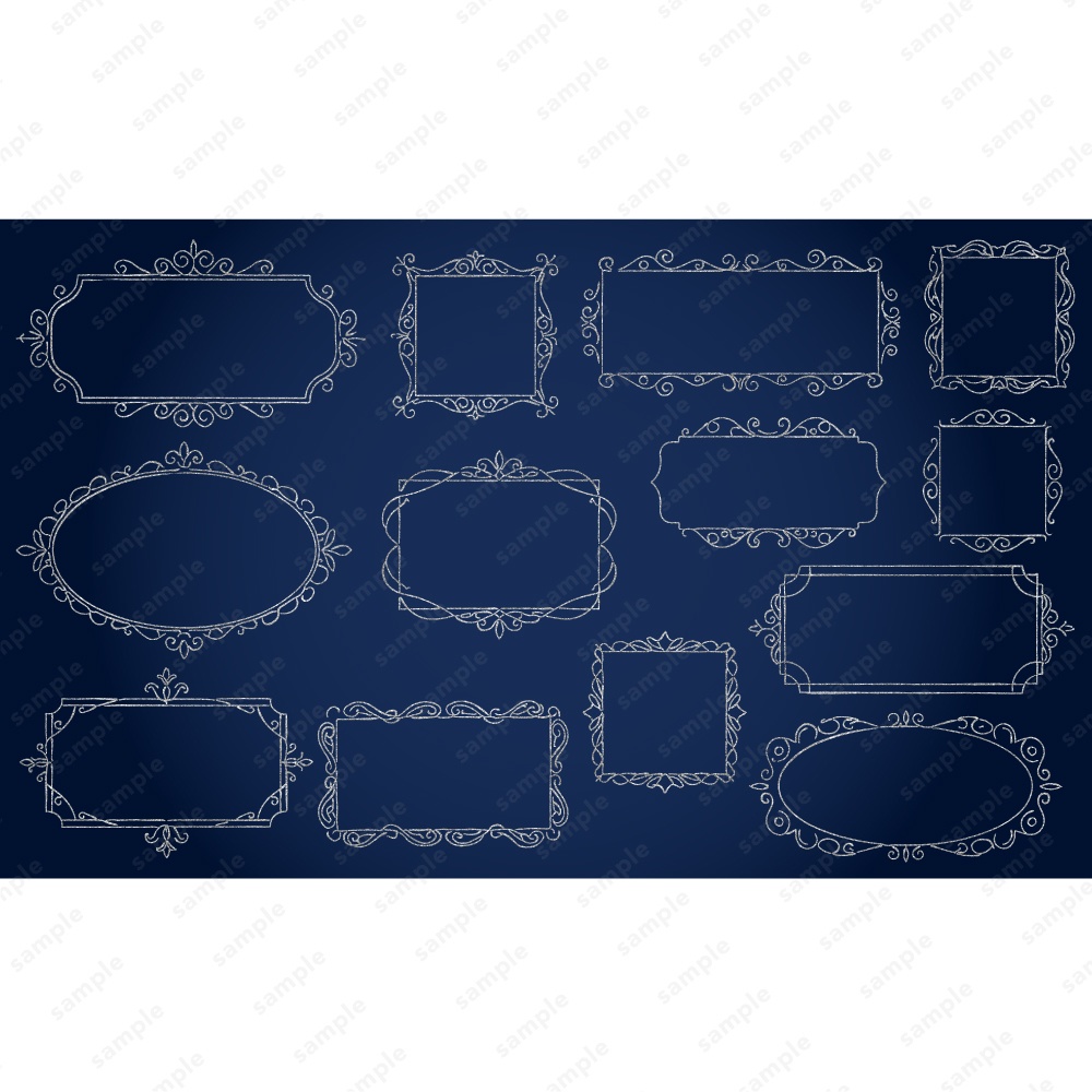 アンティーク調のフレームラインアート160パターン / 4色セット