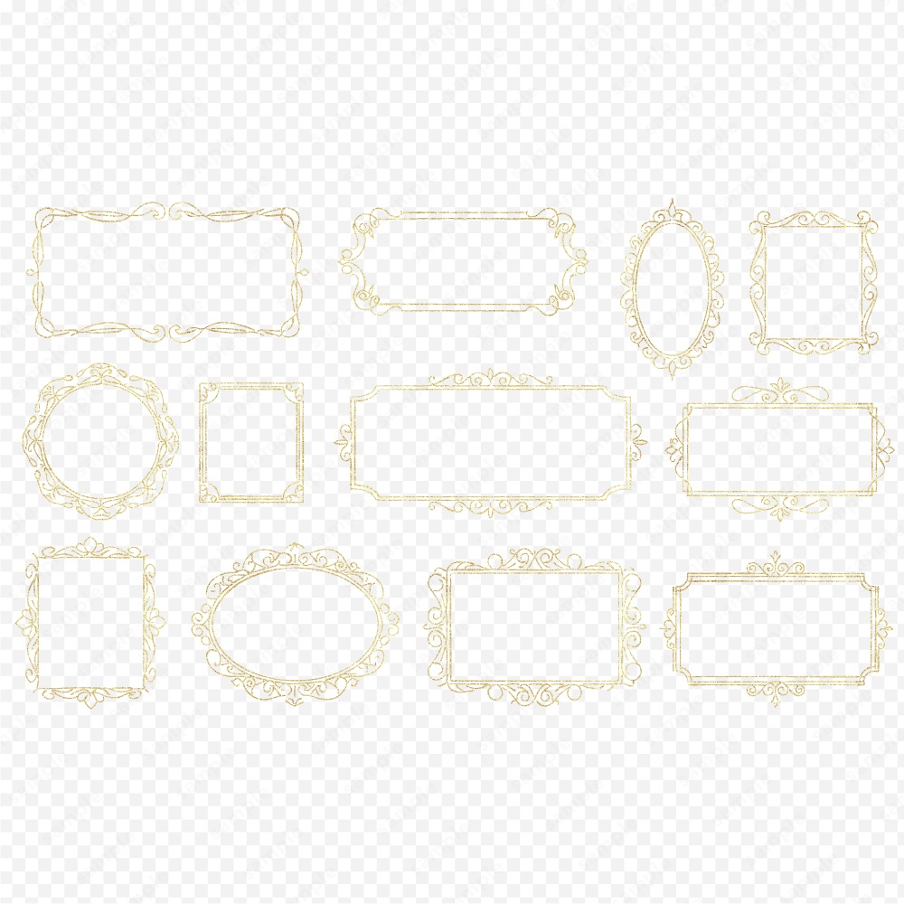 アンティーク調のフレームラインアート160パターン / 4色セット