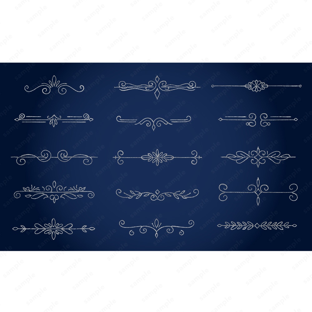 アンティーク調のフレームラインアート160パターン / 4色セット
