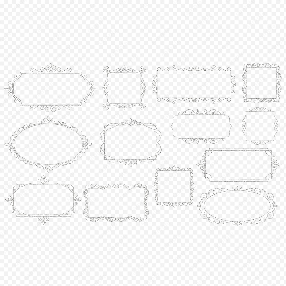 アンティーク調のフレームラインアート160パターン / 4色セット