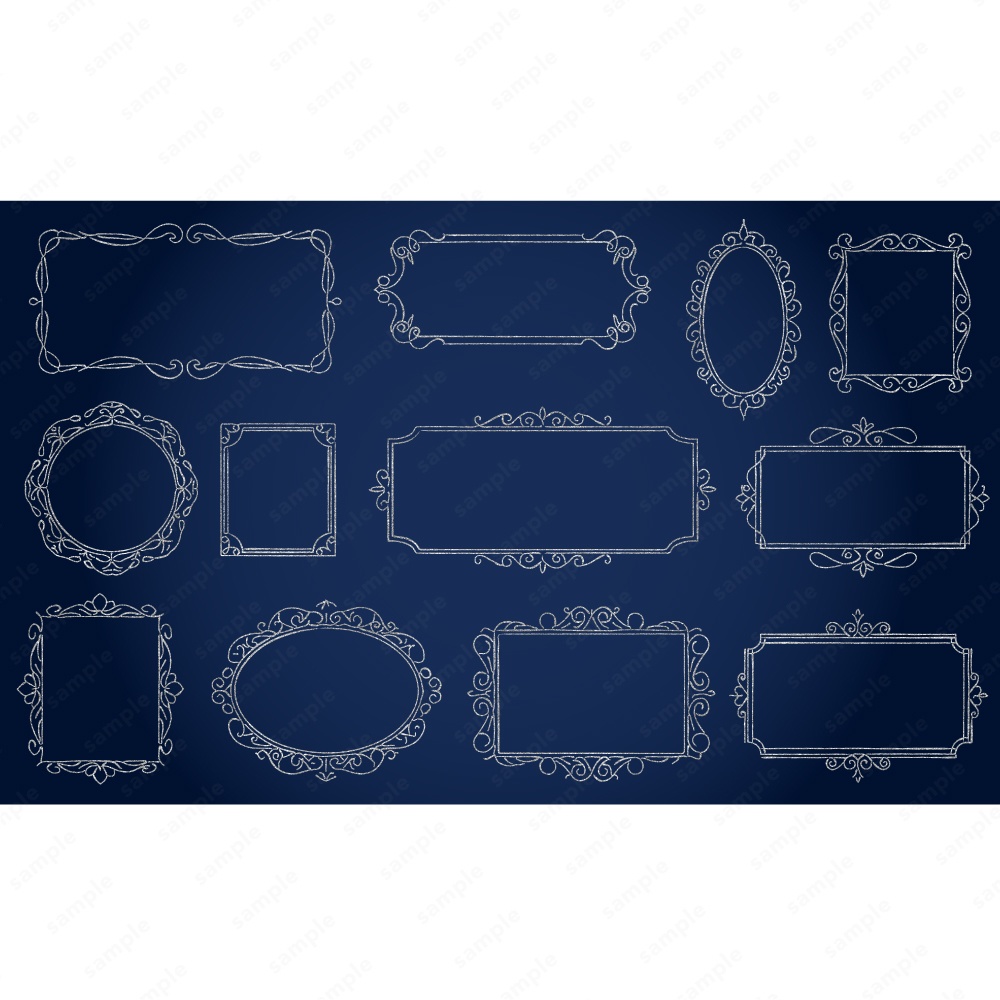 アンティーク調のフレームラインアート160パターン / 4色セット