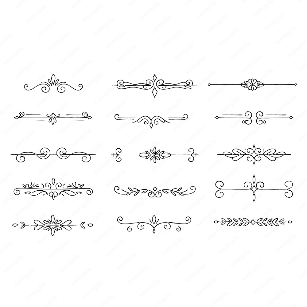 アンティーク調のフレームラインアート160パターン / 4色セット