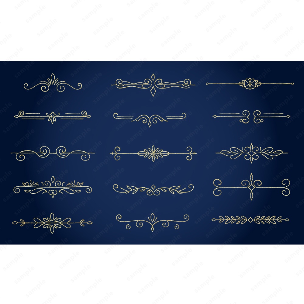 アンティーク調のフレームラインアート160パターン / 4色セット
