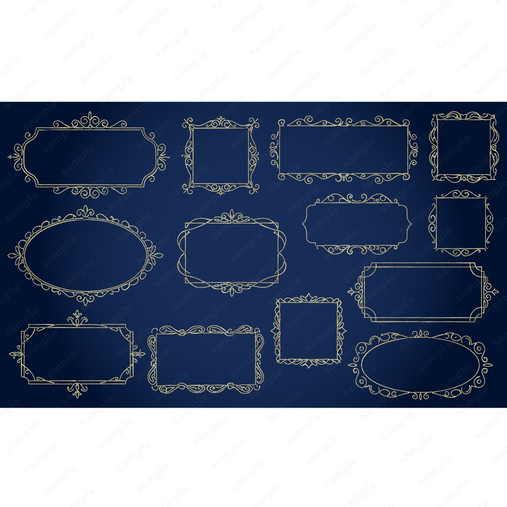 アンティーク調のフレームラインアート160パターン / 4色セット
