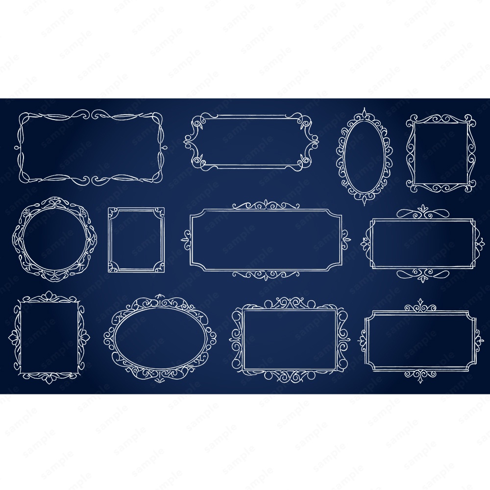 アンティーク調のフレームラインアート160パターン / 4色セット