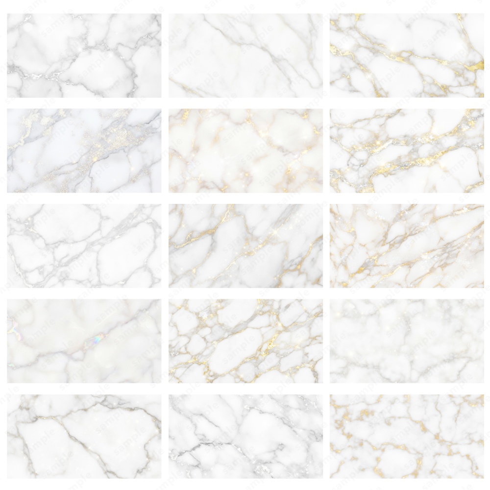 【背景素材】ホワイトのキラキラおしゃれな大理石のテクスチャ50枚セット