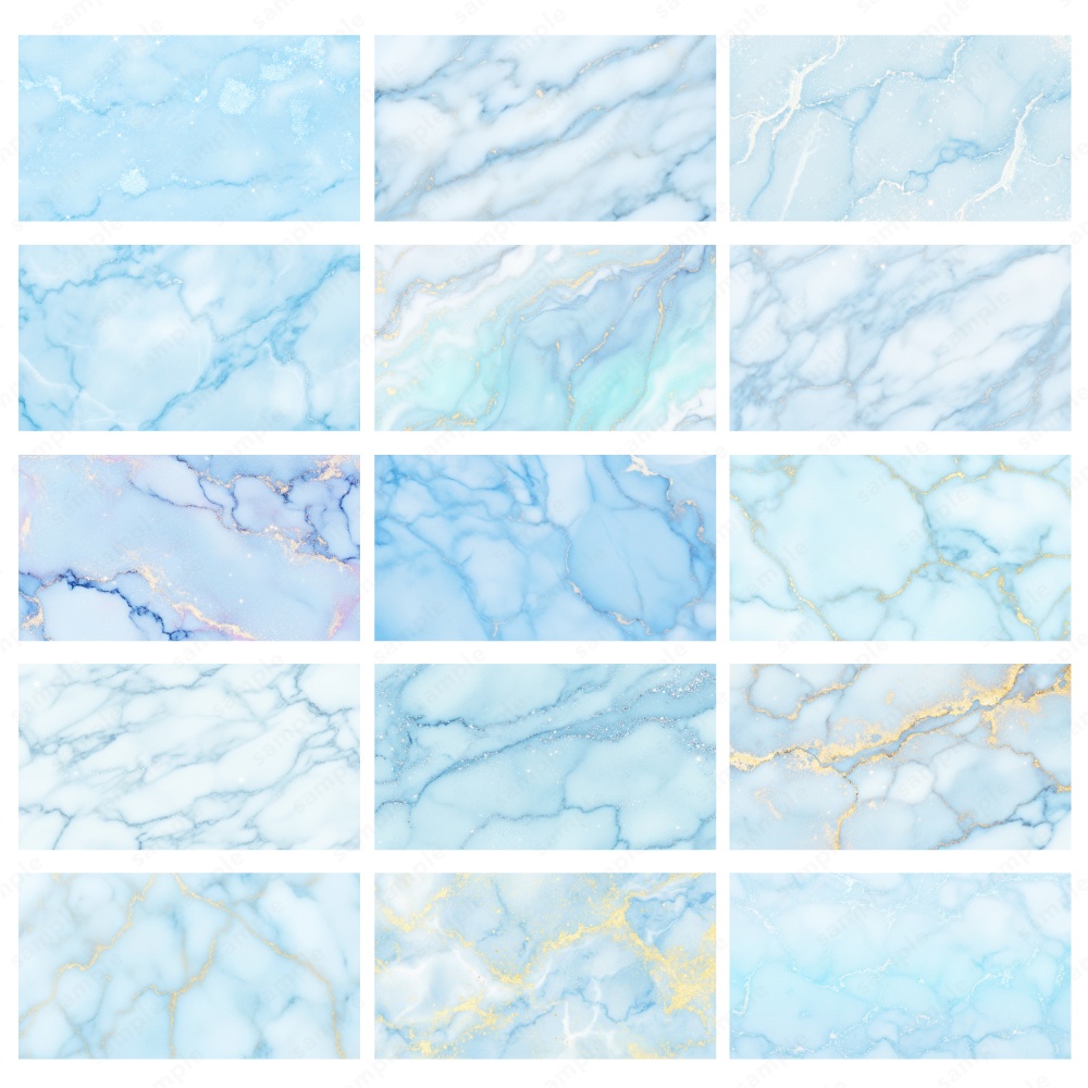 【背景素材】ブルーのキラキラおしゃれな大理石のテクスチャ50枚セット