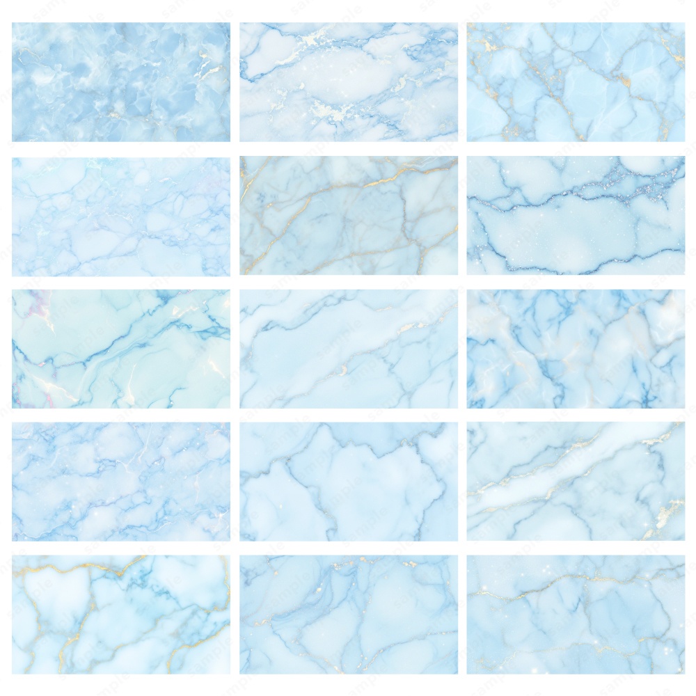 【背景素材】ブルーのキラキラおしゃれな大理石のテクスチャ50枚セット