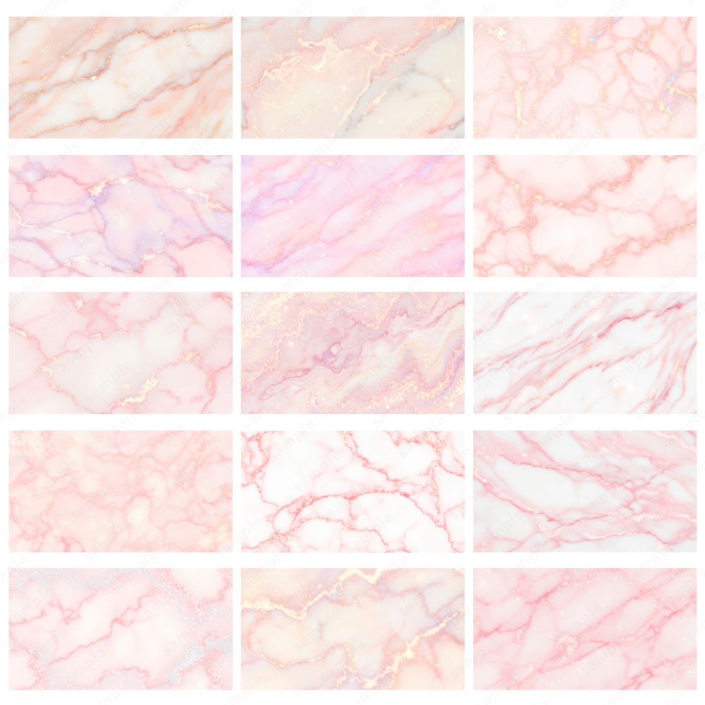 【背景素材】ピンクのキラキラおしゃれな大理石のテクスチャ50枚セット