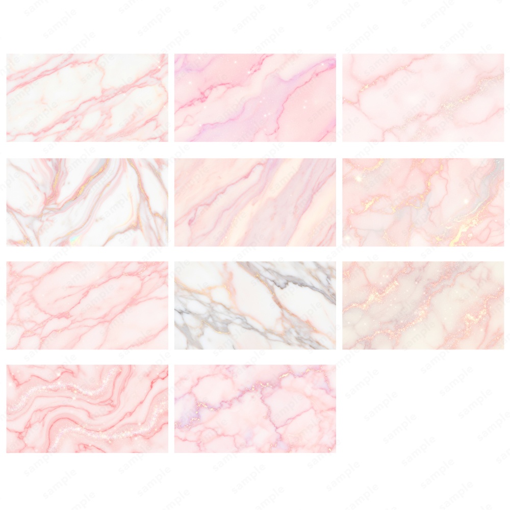 【背景素材】ピンクのキラキラおしゃれな大理石のテクスチャ50枚セット