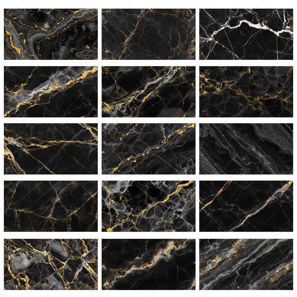 【背景素材】ブラックのキラキラおしゃれな大理石のテクスチャ50枚セット