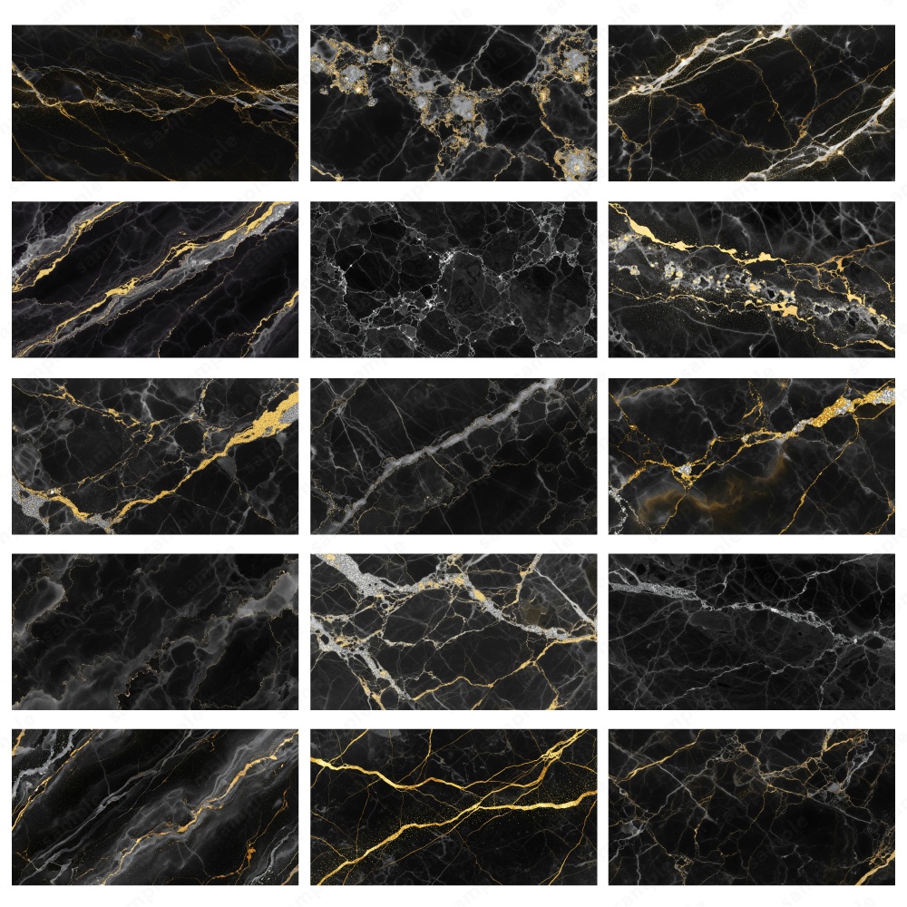 【背景素材】ブラックのキラキラおしゃれな大理石のテクスチャ50枚セット