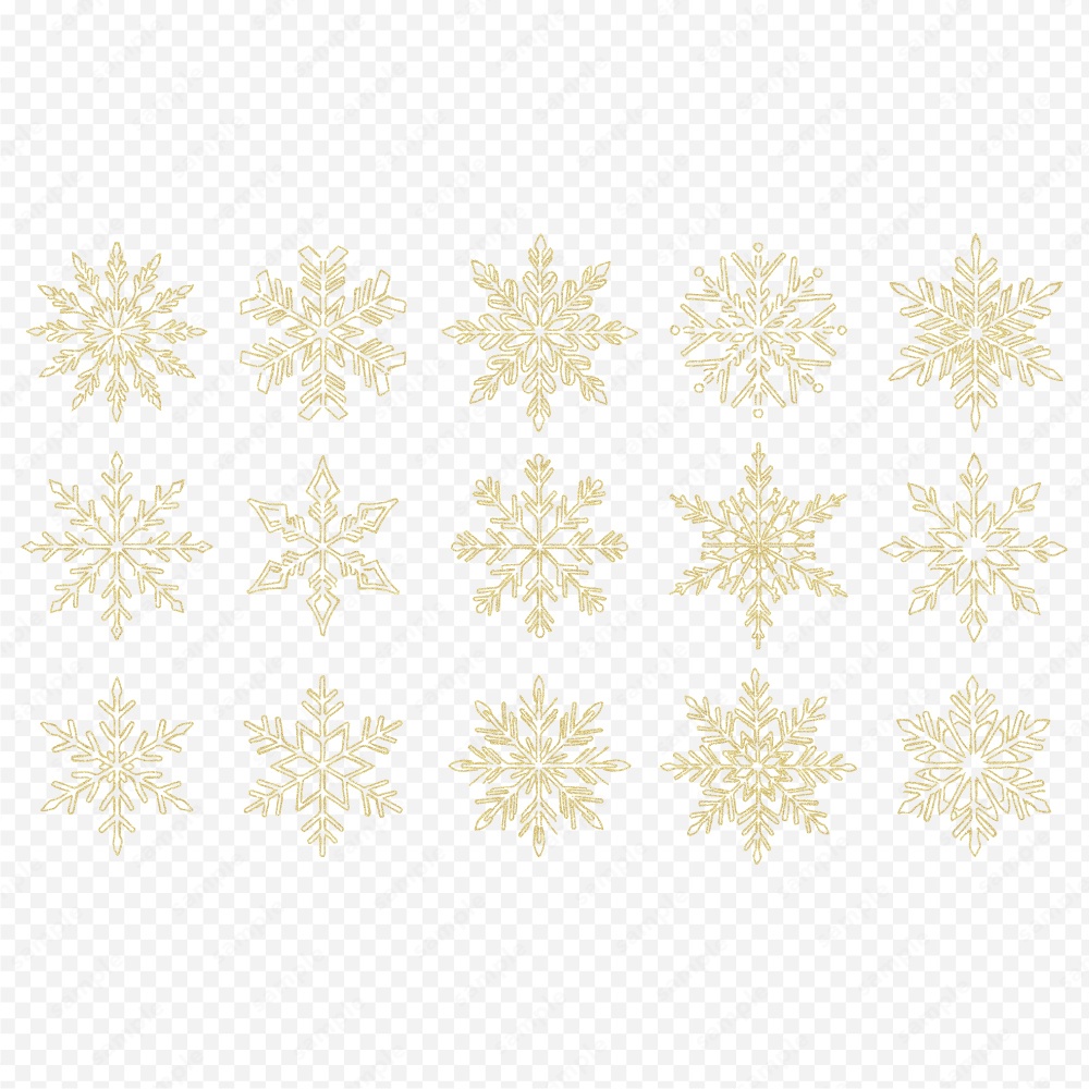 雪の結晶のおしゃれなラインアート120パターン / 4色セット